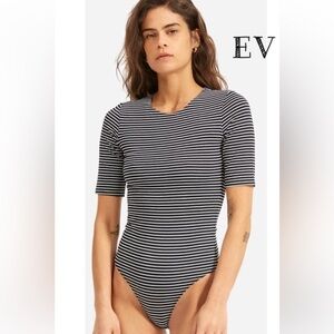 Black & White Striped Bodysuit